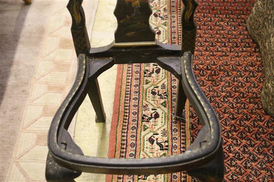 A pair of 1920s chinoiserie lacquer dining chairs